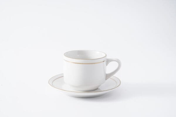 Luxury Gold Rim White Porcelain Dinnerware Set - 图片 7