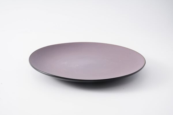 Lavender & Black Ceramic Dinnerware Set – Unique Dual-Tone Design - 图片 4