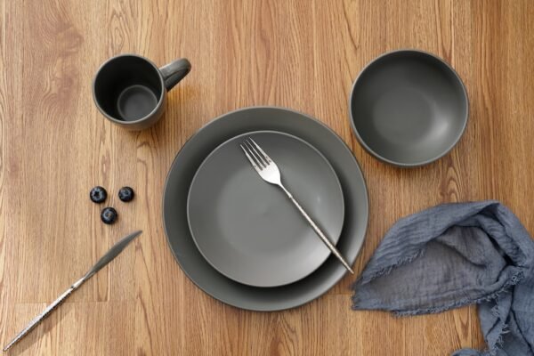 Dusty Blue Ceramic Dish Set – Subtle Modern Style - 图片 2