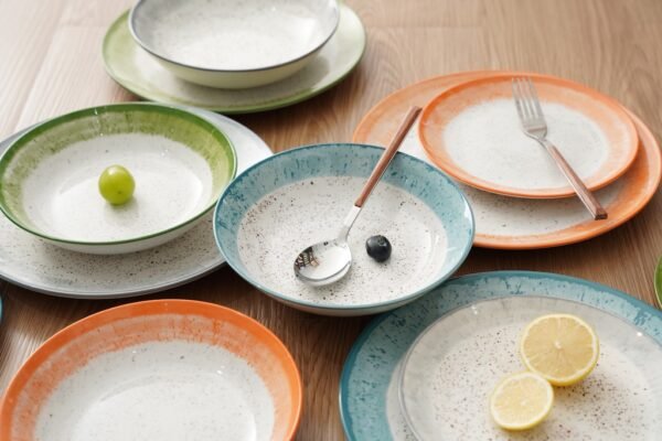 Rustic Multicolor Dinner Set – Vibrant Ceramic Dishware - 图片 2