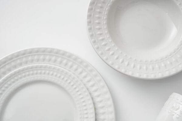 Textured White Porcelain Dinnerware Set - 图片 3