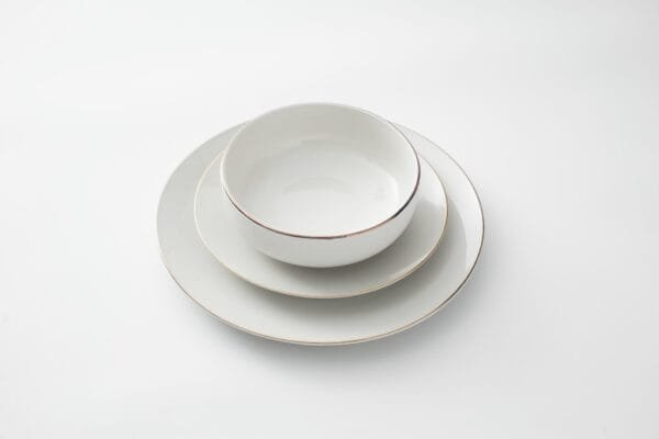Luxury Gold Rim White Porcelain Dinnerware Set - 图片 3