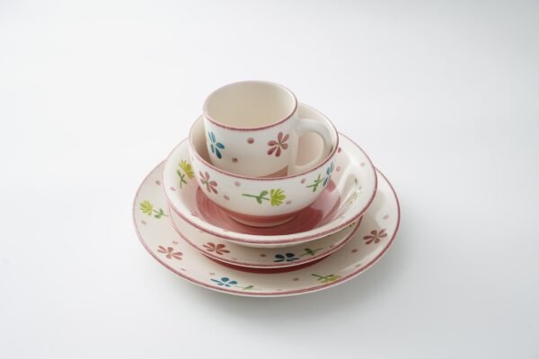 Handpainted tableware colorful flower pattern dinner set mug and saucer - 图片 4