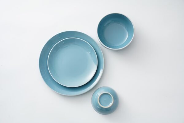 Blue Glazed Ceramic Dishware Set – Vibrant Ocean Aesthetic