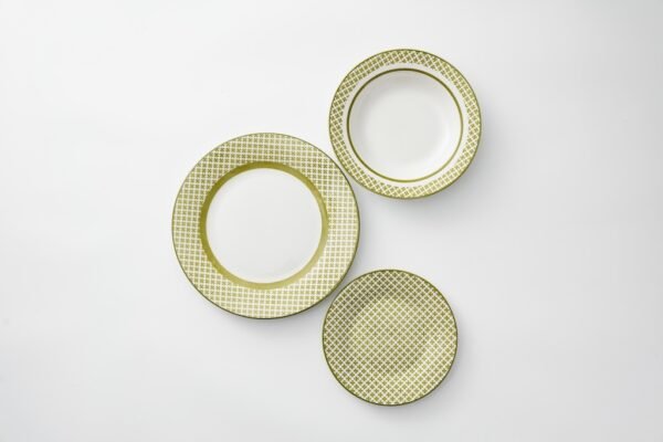Plaid Ceramic Dinner Set – Pastel Hues for Everyday Charm - 图片 6