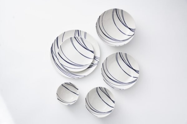 Minimalist Stripe Splatter Polka Dot Dinnerware Set - 图片 6