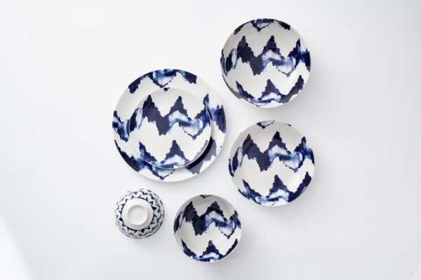 Minimalist Stripe Splatter Polka Dot Dinnerware Set - 图片 3