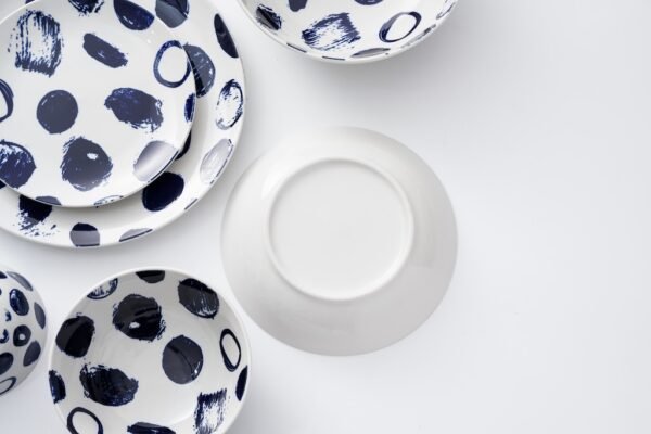 Minimalist Stripe Splatter Polka Dot Dinnerware Set - 图片 4