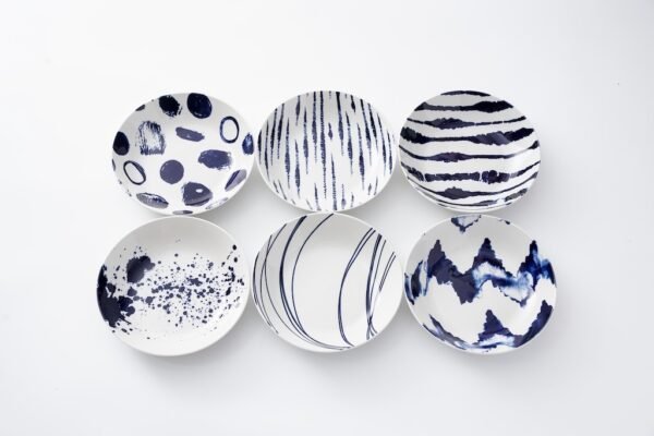 Minimalist Stripe Splatter Polka Dot Dinnerware Set