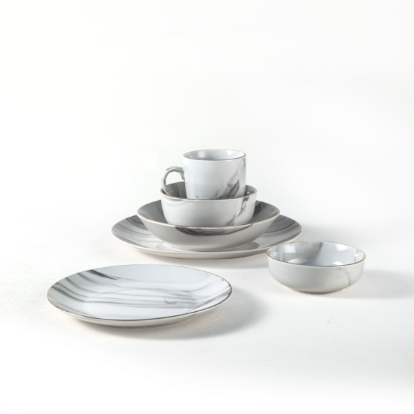 Marble Pattern Ceramic Plates, Bowls & Cups Set - Wholesale Dinnerware Collection - 图片 5