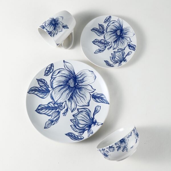 Classic Cyan Flower Pattern Dinnerware - 图片 2