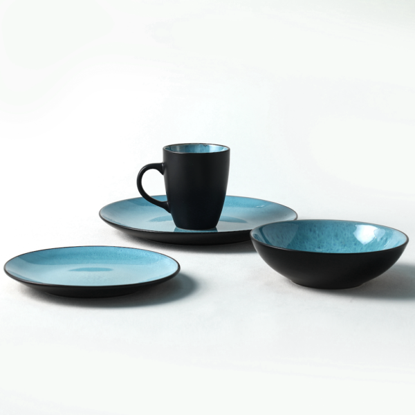 Blue Ceramic Plates & Bowls Set - Wholesale Dinnerware for Retailers - 图片 3