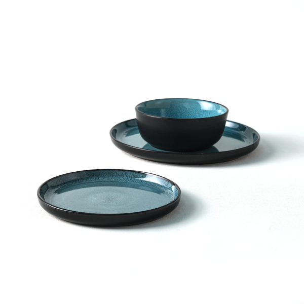 Teal Ceramic Plates & Bowls Set - Wholesale Dinnerware Collection - 图片 5