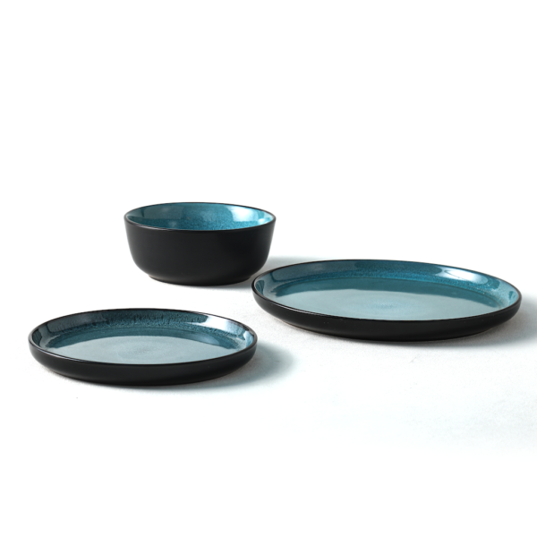 Teal Ceramic Plates & Bowls Set - Wholesale Dinnerware Collection - 图片 4