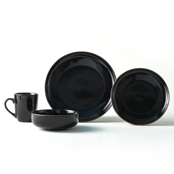 Black Ceramic Plates & Cups Set - Wholesale Dinnerware for Restaurants