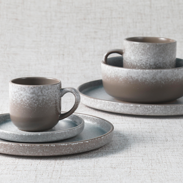Grey Speckled Ceramic Dinnerware Set – Modern Minimalist Style - 图片 3