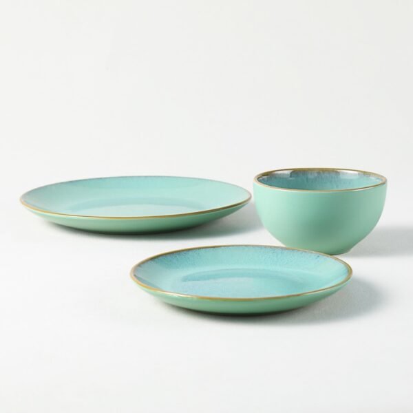 Light Blue Ceramic Plates & Bowls Set - Wholesale Dinnerware Collection - 图片 4