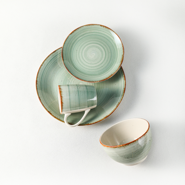 Premium Green Ceramic Dinnerware Set - Plates & Mugs for Wholesale - 图片 2