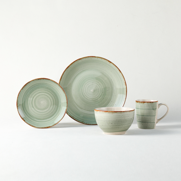 Premium Green Ceramic Dinnerware Set - Plates & Mugs for Wholesale