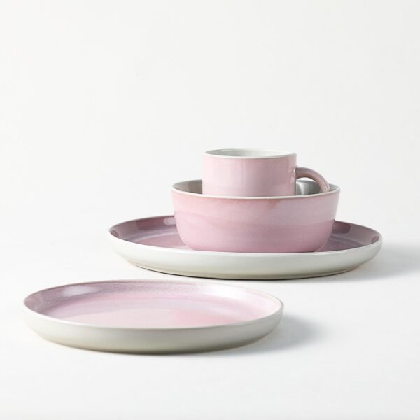 Pink Ceramic Plates & Cups Set - Elegant Wholesale Dinnerware - 图片 5