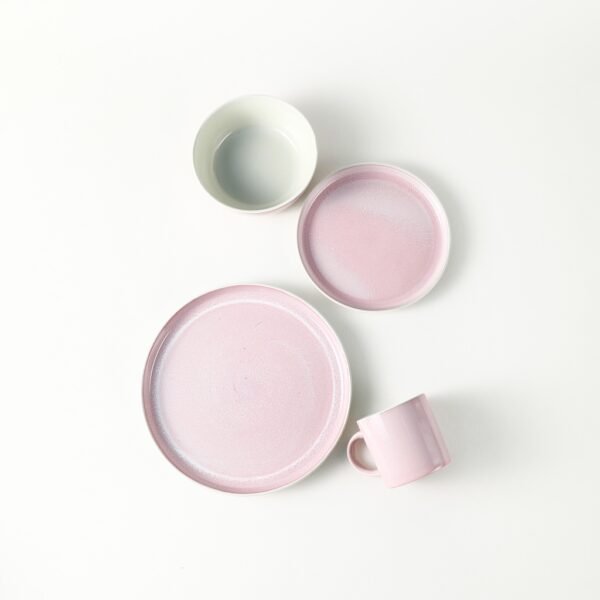 Pink Ceramic Plates & Cups Set - Elegant Wholesale Dinnerware - 图片 2