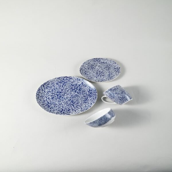 Classic Blue and White Ceramic Plates & Bowls Set - Wholesale Dinnerware Collection - 图片 4